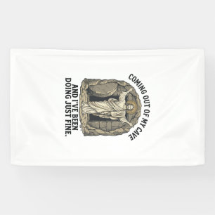 Lustiges Auferstehungshöhle Vintage-Stich-Shirt De Banner