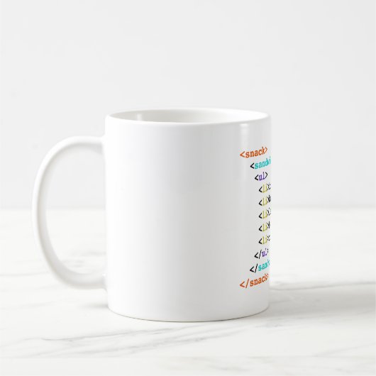 Lustiges Aussenseiter-Sandwich BLT HTML Kaffeetasse (Links)
