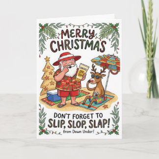 Lustiges australisches Weihnachten – Slip Slop Sla Karte