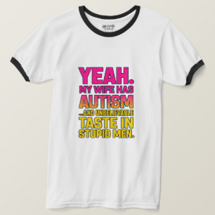 Lustiges Autism Ehefrau T-Shirt – Retro Grunge Sta