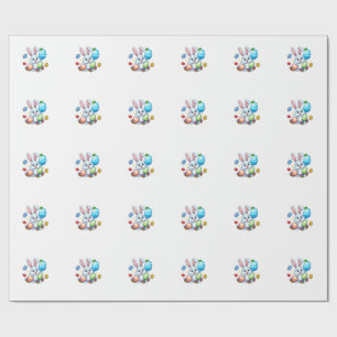 Lustiges Autismus-Bewusstsein-Puzzle-Osterhase-Eie Geschenkpapier