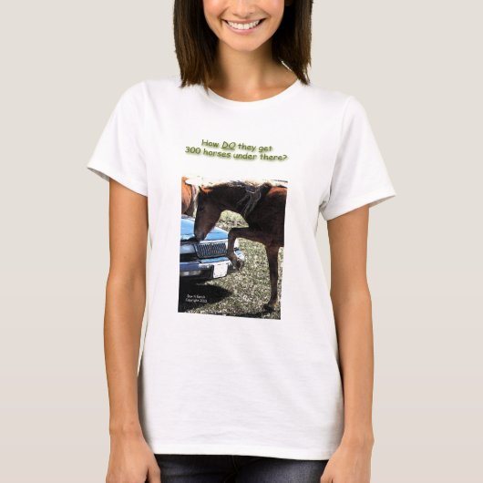 Lustiges Auto des Pferd300 T-Shirt (Vorderseite)