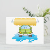 Lustiges Auto in eine Waschanlage-den Einladungen (Stehend Vorderseite)