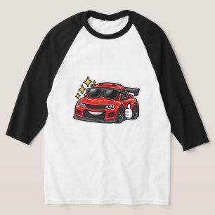 Lustiges Auto-Raglan-T-Shirt Cooles Rotelauto T-Shirt
