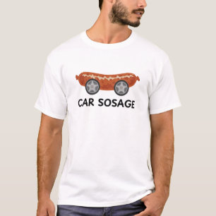 Lustiges Auto-Wurst-Meme Weiß T-Shirt