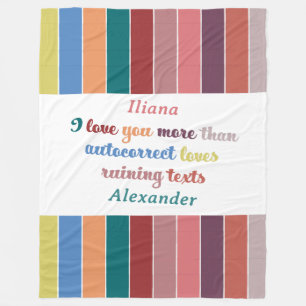 Lustiges Autokorrektur-Liebeszitat - Valentinstag Fleecedecke