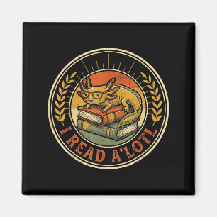 Lustiges Axolotl-Buchliebhaber-Bibliothekar-Lesebi Magnet