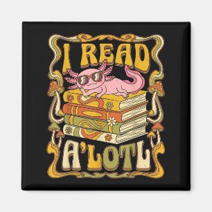 Lustiges Axolotl-Buchliebhaber-Bibliothekar liest  Magnet