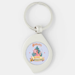 Lustiges Axolotl Frohe Weihnachten Schlüsselanhänger