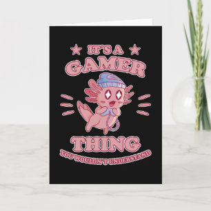 Lustiges Axolotl Gaming-Headset Spiele-Geschenk Karte