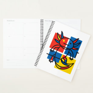 Lustiges Axolotl-Piet-Mondrian-Abstraktkunst-Muste Planer