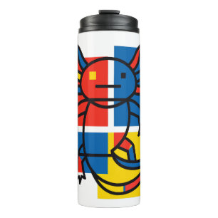 Lustiges Axolotl-Piet-Mondrian-Abstraktkunst-Muste Thermosbecher