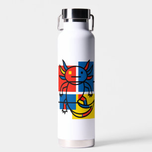 Lustiges Axolotl-Piet-Mondrian-Abstraktkunst-Muste Trinkflasche