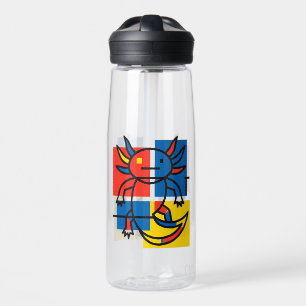Lustiges Axolotl-Piet-Mondrian-Abstraktkunst-Muste Trinkflasche