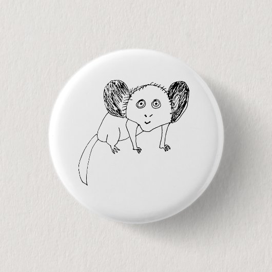 Lustiges Aye-Aye-Abzeichen - Seltsames schlecht ge Button (Vorderseite)