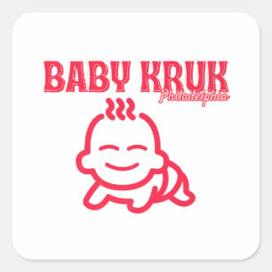 Lustiges Baby Kruk Philadelphia Premium Quadratischer Aufkleber