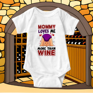 lustiges Baby Mommy Lieben Wein Wort Kunst Unisex Strampler
