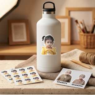 Lustiges Babygesicht-Foto Benutzerdefiniert Opa Om Aufkleber