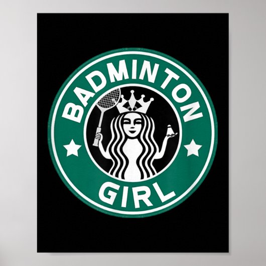 Lustiges Badminton-Mädchen für Teenager in der Sch Poster (Vorne)