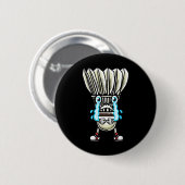 Lustiges Badminton-Shuttle-Spieler-Design Männer F Button (Vorne & Hinten)