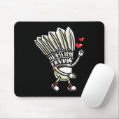 Lustiges Badminton-Shuttle-Spieler-Design Männer F Mousepad (Mit Mouse)