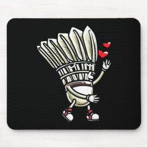 Lustiges Badminton-Shuttle-Spieler-Design Männer F Mousepad