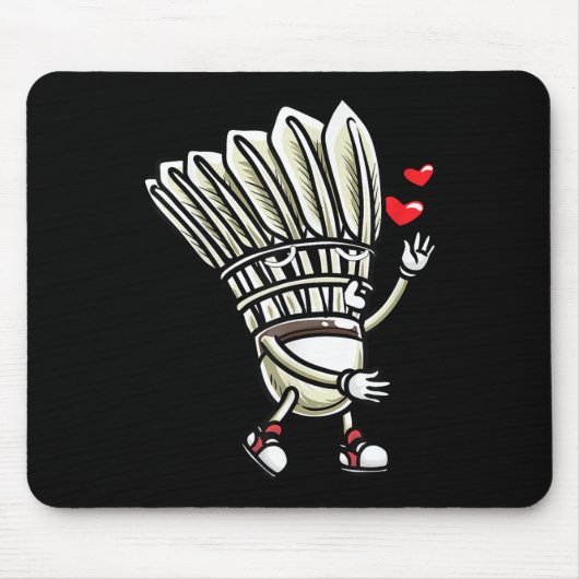 Lustiges Badminton-Shuttle-Spieler-Design Männer F Mousepad (Vorne)