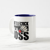 Lustiges Badminton Shuttlecock Zweifarbige Tasse (Vorderseite Links)