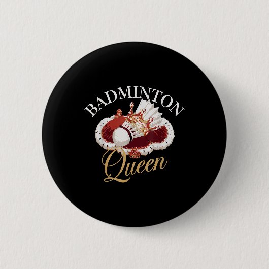 Lustiges Badminton-Spieler-Liebe-Shuttle-Design Button (Vorderseite)
