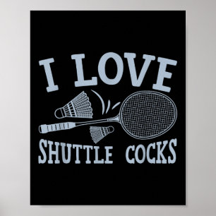 Lustiges Badminton-Spieler-Match-Spiel-Witz Poster
