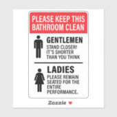 lustiges Badzeichen Aufkleber (Blatt)