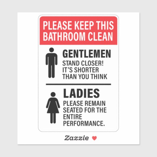 lustiges Badzeichen Aufkleber (Blatt)