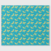 Lustiges Banane Wortspiel Party Muster farbenfroh  Geschenkpapier (Flach)