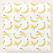 Lustiges Bananenparty-Einzelteil-Set modern und ed Glasuntersetzer (Vorderseite)