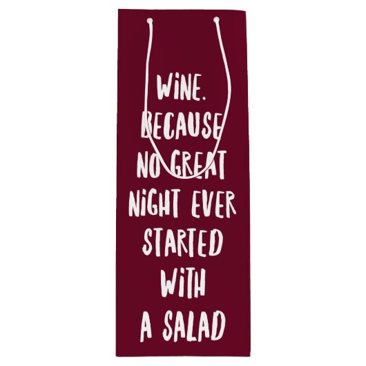 Lustiges Bar-Zitat Geschenktüte Für Weinflaschen (Vorderseite)