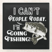 Lustiges Barschangeln-Zitat trägt Mann-Hobby zur Glasuntersetzer (Vorderseite)