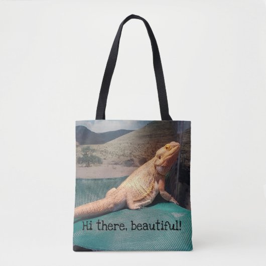 Lustiges bärtiges Drache-Bild Tasche (Vorderseite)