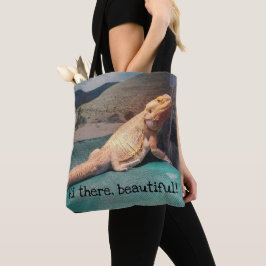 Lustiges bärtiges Drache-Bild Tasche