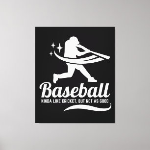 Lustiges Baseball-Cricket-Sport Leinwanddruck