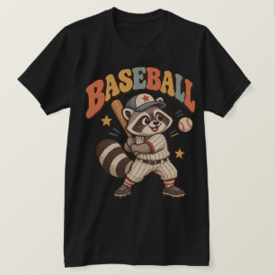 Lustiges Baseball-Waschbär-T-Shirt – Vintage-Ballp T-Shirt
