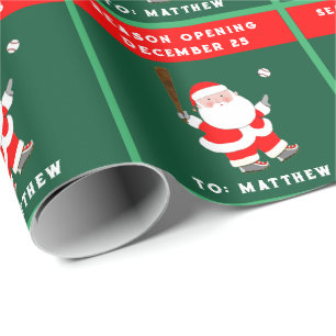 Lustiges Baseball-Weihnachtsfest Geschenkpapier