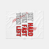 Lustiges Baseballteam trifft hart, läuft schnell, Fleecedecke (Vorderseite (Horizontal))