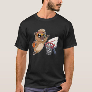 Lustiges Basketball-Design Süße Capybara spielt Ba T-Shirt