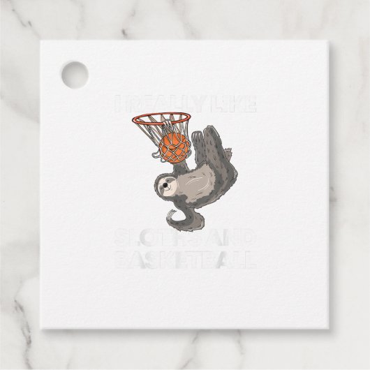Lustiges Basketball-Faultier-Geschenk Süßes Faulti Geschenkanhänger (Vorderseite)
