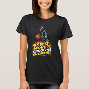 Lustiges Basketball-Geschenk für Rottweiler-Hunde- T-Shirt