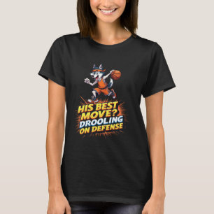 Lustiges Basketball-Geschenk für Sibirian Husky-Hu T-Shirt
