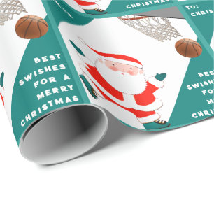 Lustiges Basketball-Weihnachtsgeschenk Geschenkpapier