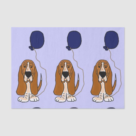 Lustiges Basset Hound-Geburtstags-Seidenpapier Seidenpapier (Vorderseite)