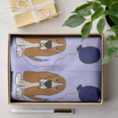 Lustiges Basset Hound-Geburtstags-Seidenpapier Seidenpapier (Geschenk)