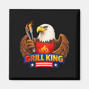 Lustiges Bbq-Adler-Grill-Patriotisches-Kochdesign Magnet